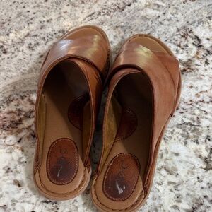 b.o.c. Tan Leather Mules